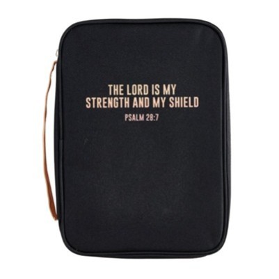 Bible Case Canvas Blk Lord is my Strength