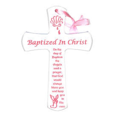 Cross Mahogany - Pink Baptism