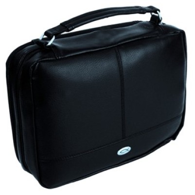 Bible Case Black Two-Fold LuxLeather Organizer Large