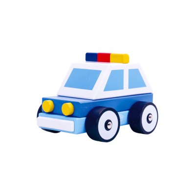 Wooden Block Police Car