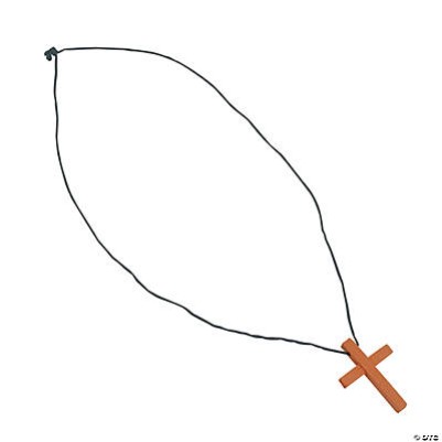 Wooden Cross Necklace With Nylon Cord
