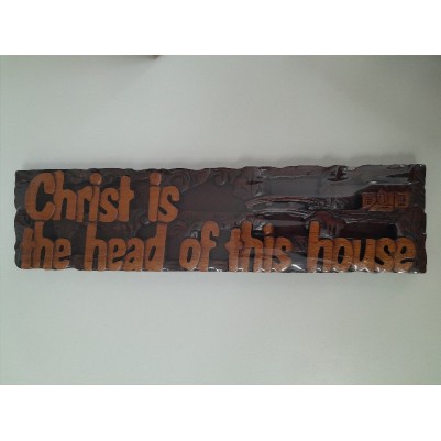 Plaque Mahogany Christ is the Head 60cm