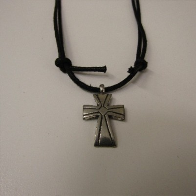 Pendant Cross wBlack adj cord
