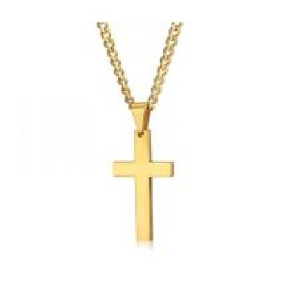 Necklace Goldplated Cross 50mm