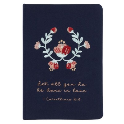 Journal Embroided Done In Love Navy