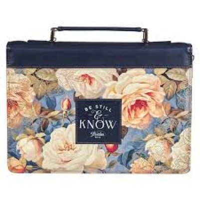 Bible Case Med Be Still Roses Blue
