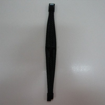Black cross leather bracelet