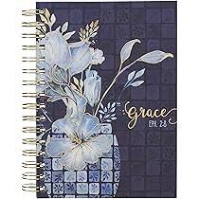 Journal Grace Blue Floral Tile Wirebound