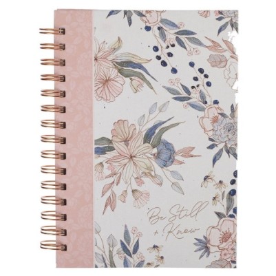 Journal Be Still Pink Floral Wirebound