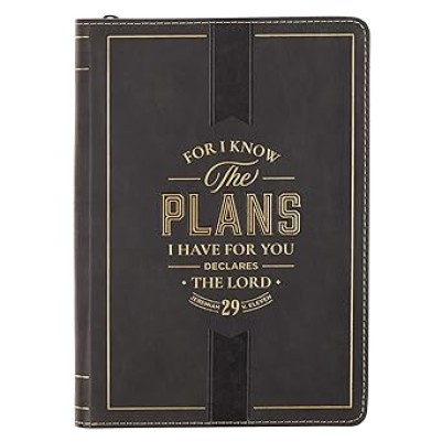 Journal I Know The Plans Charcoal Zip