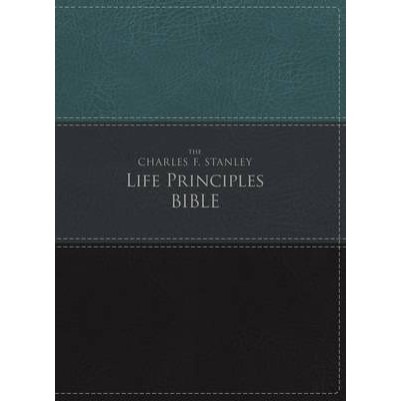 NIV Charles F Stanley Life Principles Bible Gre/Blac