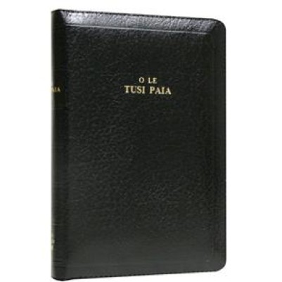 Samoan Bible 1887 Old Compact Imitation Black Leather Zip