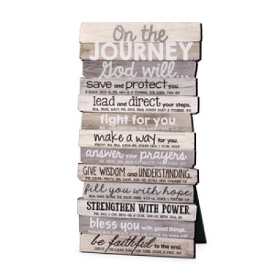 Plaque Journey Stacked Wood Desktop