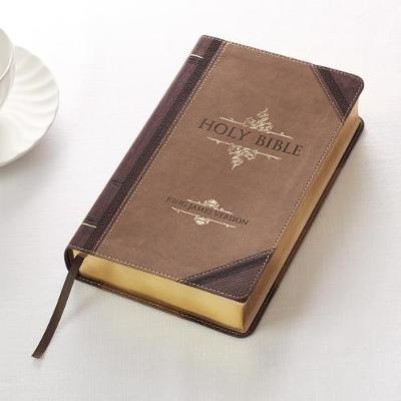 KJV Bible Giant Print Walnut & Tan LuxLeather