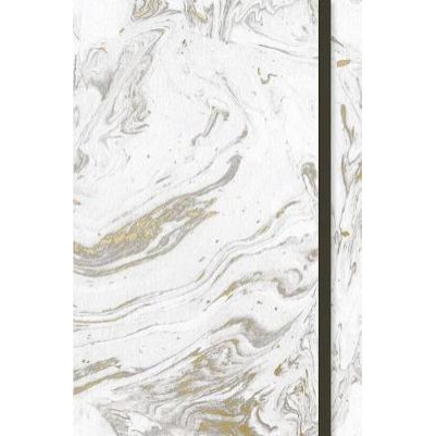 Journal White Marble with Elastic Band