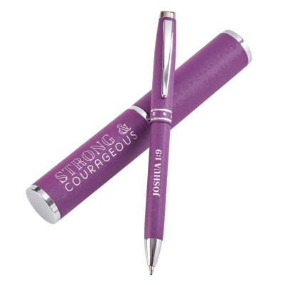 Pen & Case Purple Strong & Courageous