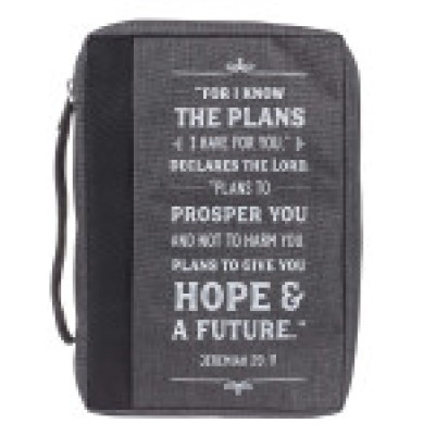 Bible Cover For I Know The Plans Black Medium Canvas