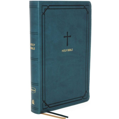 NKJV End-Of-Verse Ref Bible Compact L/P Teal I/L