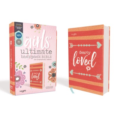 NIV Compact Girls' Ultimate Backpack Bible Coral I/L
