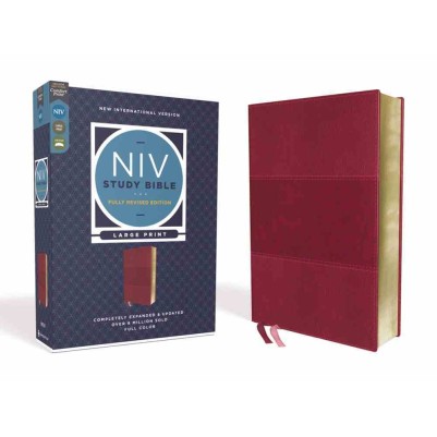 NIV Study Bible Fully Rev Ed Large Print Burgundy I/L