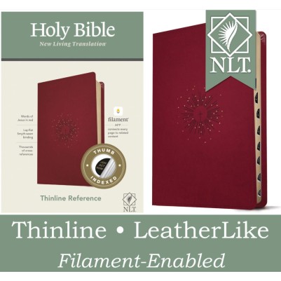NLT Thinline Ref Bible Filament Enabled Cranberry Indexed