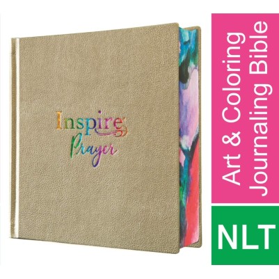 NLT Inspire Prayer Bible Metallic Champagne Gold H/C