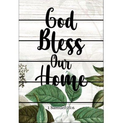 Plaque Wooden God Bless A3