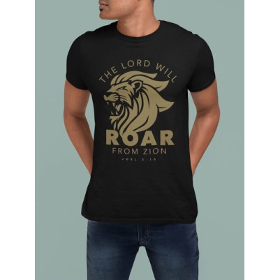 Tshirt Roar 2XL Black Marle Outline Silver Ink