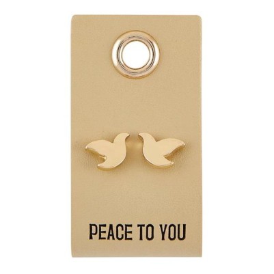 Earring Dove Peace To You Leather Tag