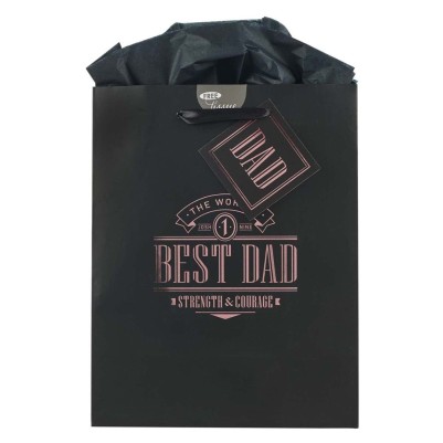 Gift Bag Medium Best Dad Black (OP)
