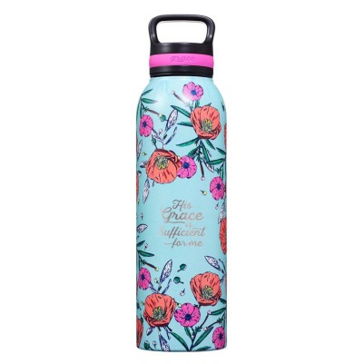 Water Bottle His Grace Is Sufficient For Me Sky Blue SS