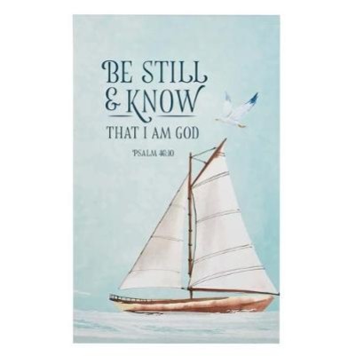 Journal Be Still & Know Sky Blue Sailboat Flexcover