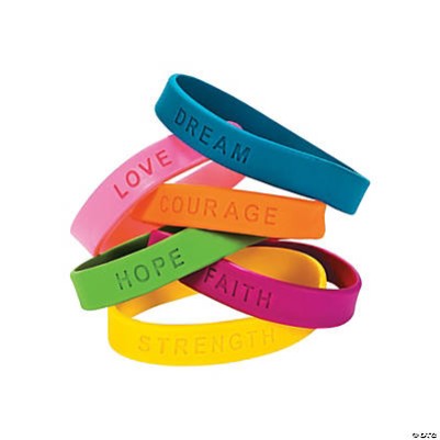 Bracelet Silicone Inspirational Sayings Pack of 24