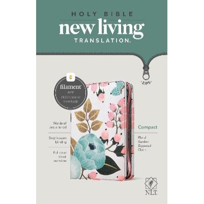 NLT Compact Zipper Bible Filament Enabled Floral I/L