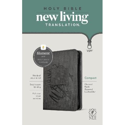 NLT Compact Zipper Bible Filament Enabled Charcoal I/L