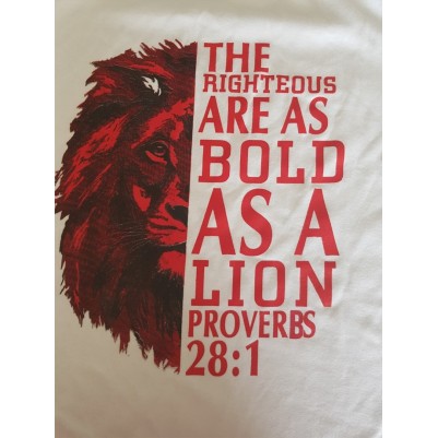 Tshirt Righteous Bold As Lion White XXL