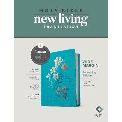 NLT Wide Margin Bible Filament Enabled Blue Floral