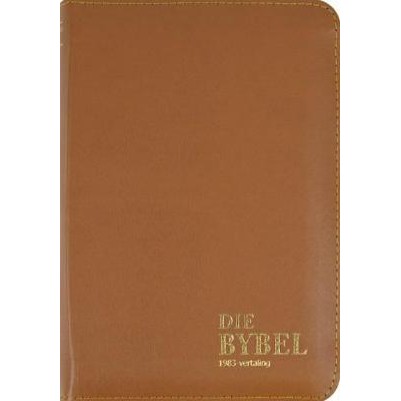 Afrikaans Bible 1983 Pkt Size Tan Bonded Leather Zipped