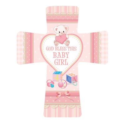 Cross Baby Girl Porcelain Pink