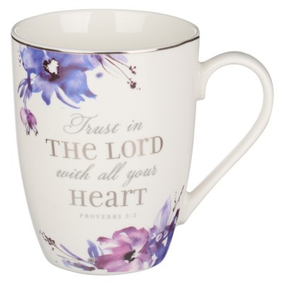 Mug Trust In The Lord Purple Floral