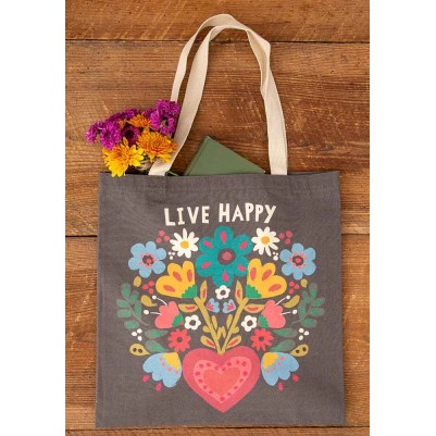 Tote Bag Live Happy Canvas