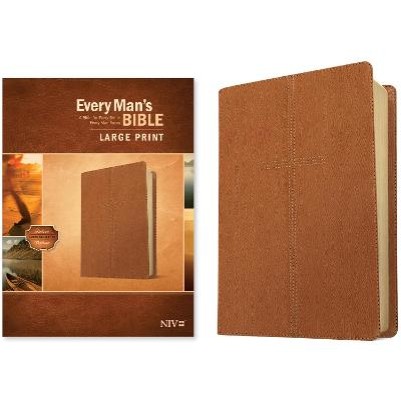 NIV Every Man's Bible Large Print Cross Saddle Tan