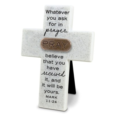 Cross Pray Copper Accented White