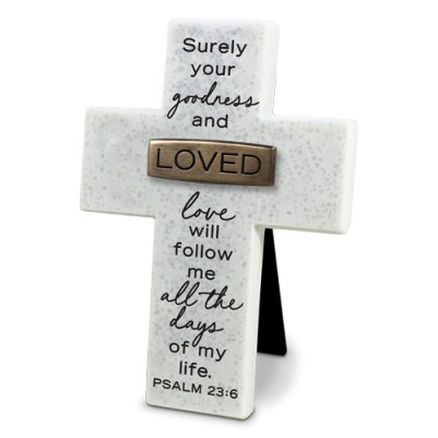 Cross Loved Copper Accented White