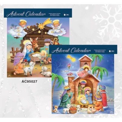 Advent Calendar Manger Scene Children Green Tag