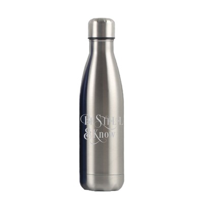 Water Bottle Be Still & Know Silver SS