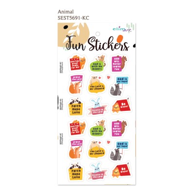 Fun Stickers Animal God Is With Me Always