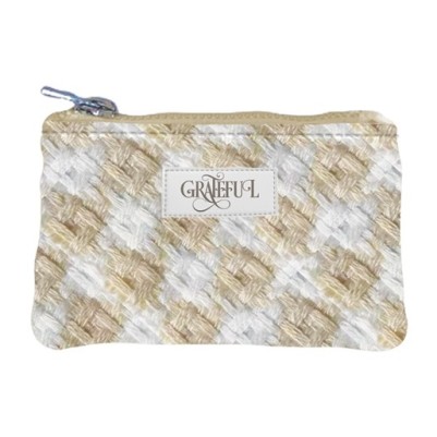 Coin Pouch Beige Checkered