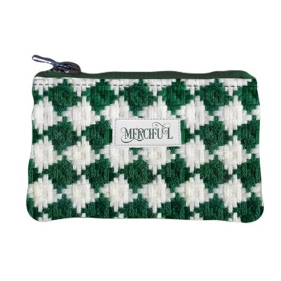 Coin Pouch Green Checkered