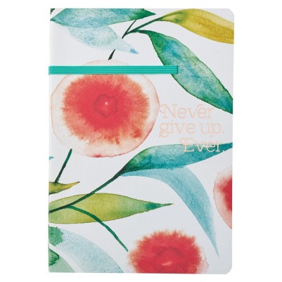 Journal Never Give Up Orange Blossoms Flexcover